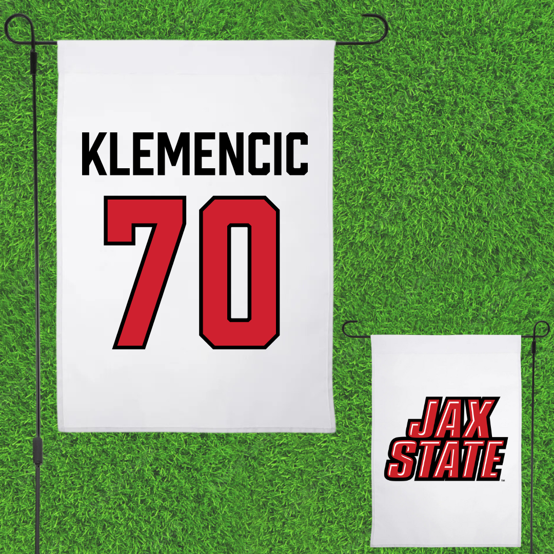 Jacksonville State University Bowling White Garden Flag - #70 Erin Klemencic