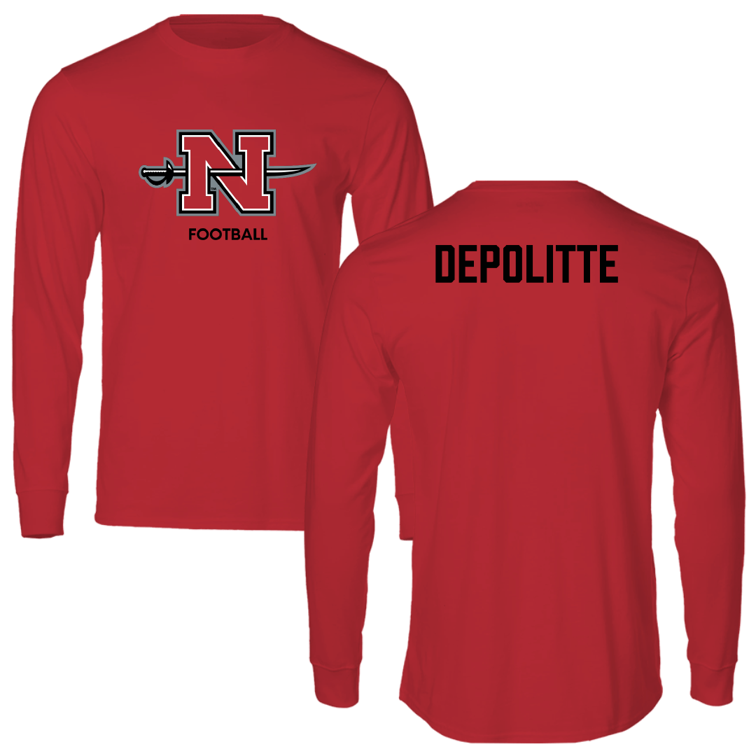 Nicholls State University Football Red Mascot Performance Long Sleeve - Peyton Depolitte