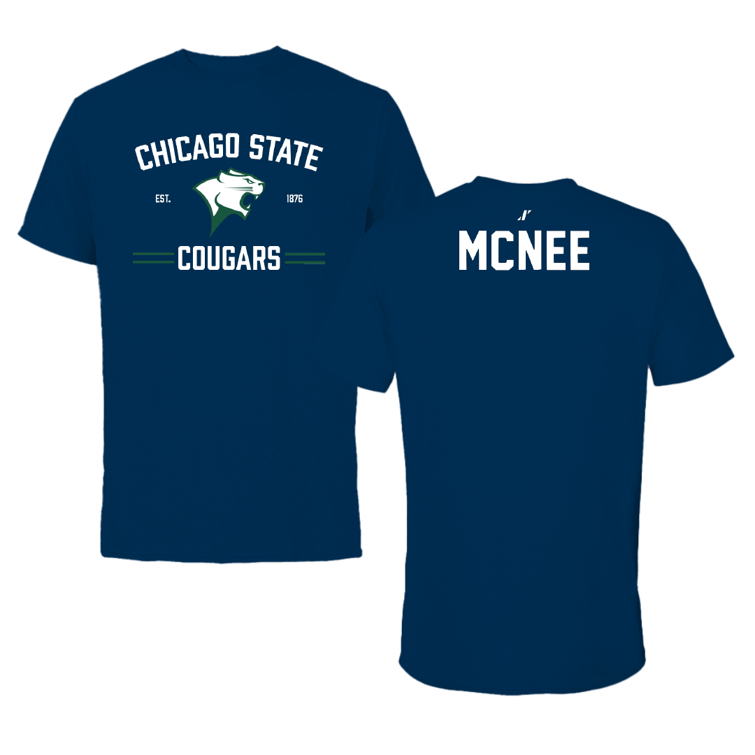 Chicago State University TF and XC Navy Performance Tee - Nikai McNee