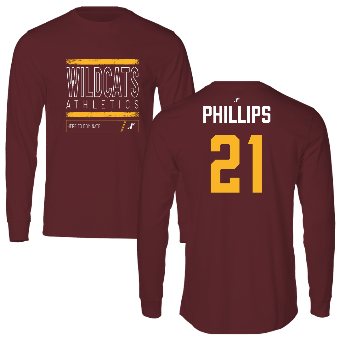 Bethune-Cookman University Basketball Maroon Dominate Long Sleeve - #21 Shomari Phillips