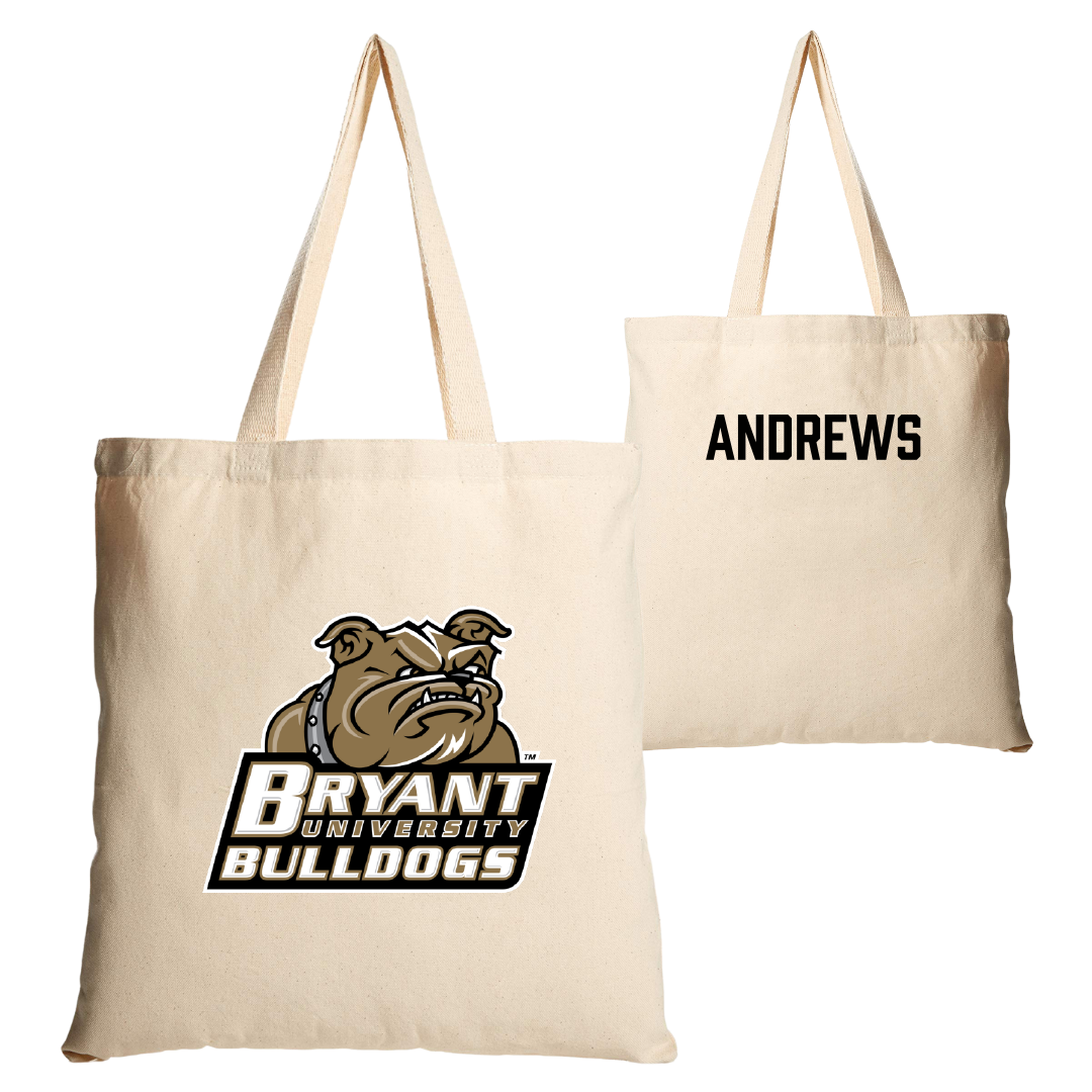 Bryant University Swimming & Diving Tan Canvas Tote Bag - Timothy Andrews