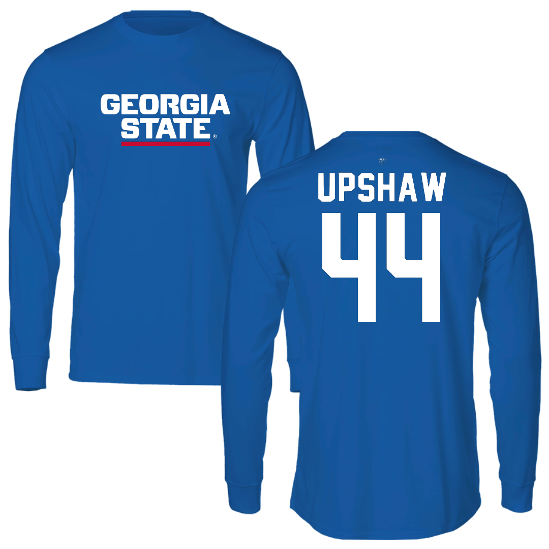 Georgia State University Baseball Blue Performance Long Sleeve - #44 Brantley Upshaw