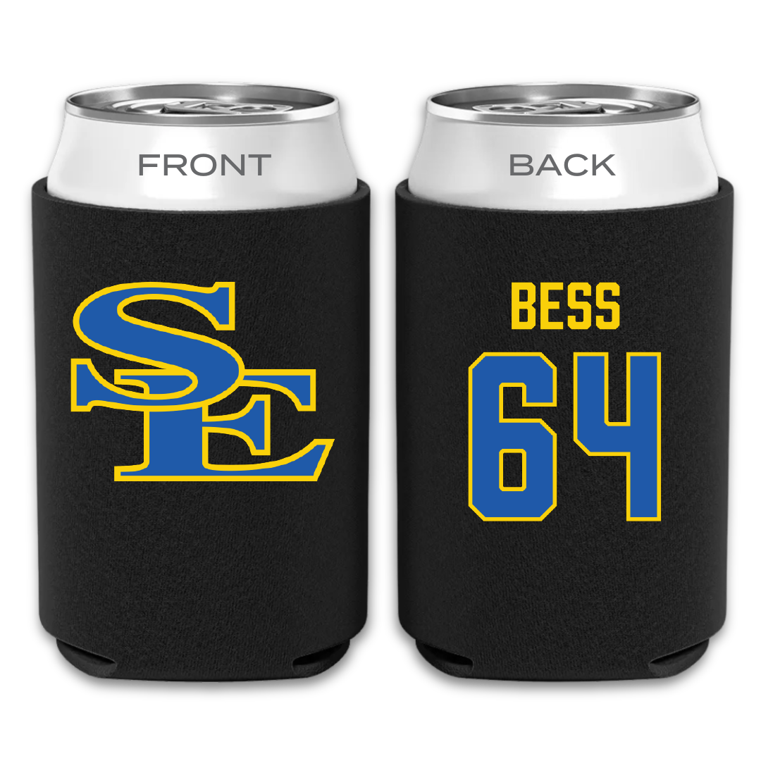 Southeastern Oklahoma State University Football Black Can Cooler - #64 James Bess