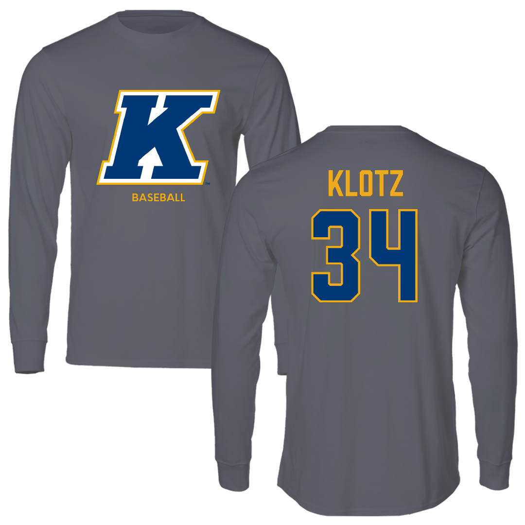 Kent State University Baseball Dark Gray Long Sleeve - #34 Hunter Klotz