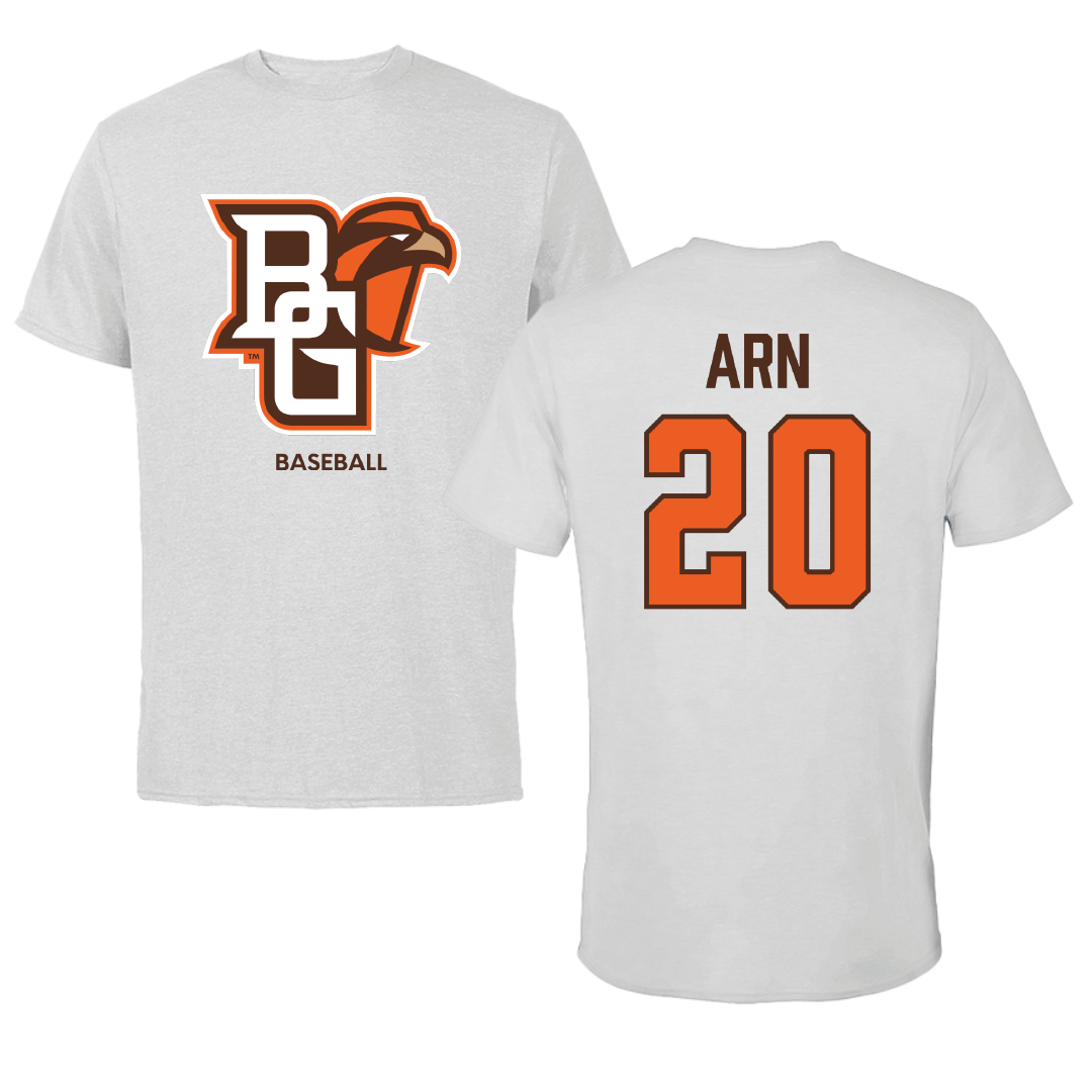 Bowling Green State University Baseball Light Gray Performance Tee - #20 Kaden Arn