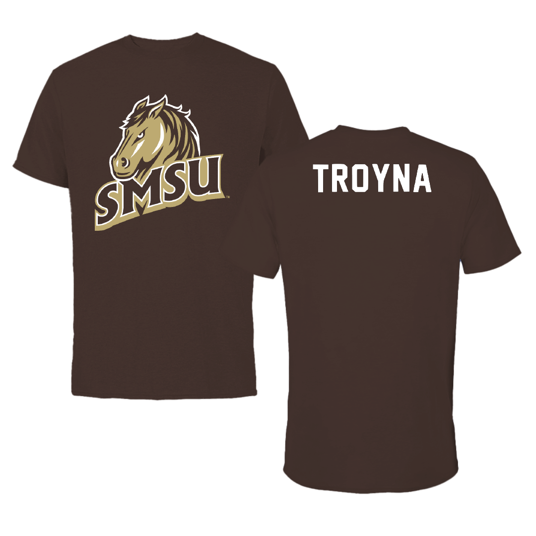 Southwest Minnesota State University TF and XC Brown Mustangs Tee - Carson Troyna