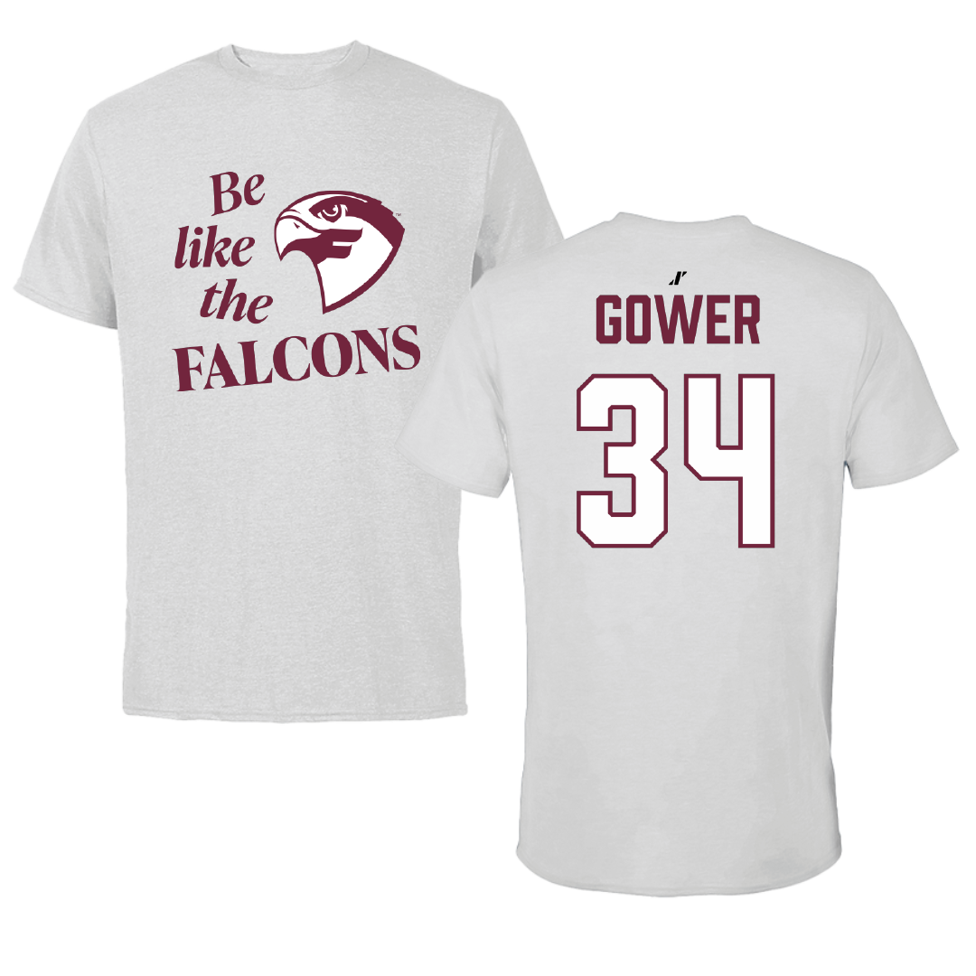 Fairmont State University Basketball (M) Light Gray Be Like Us Tee - #34 Connor Gower