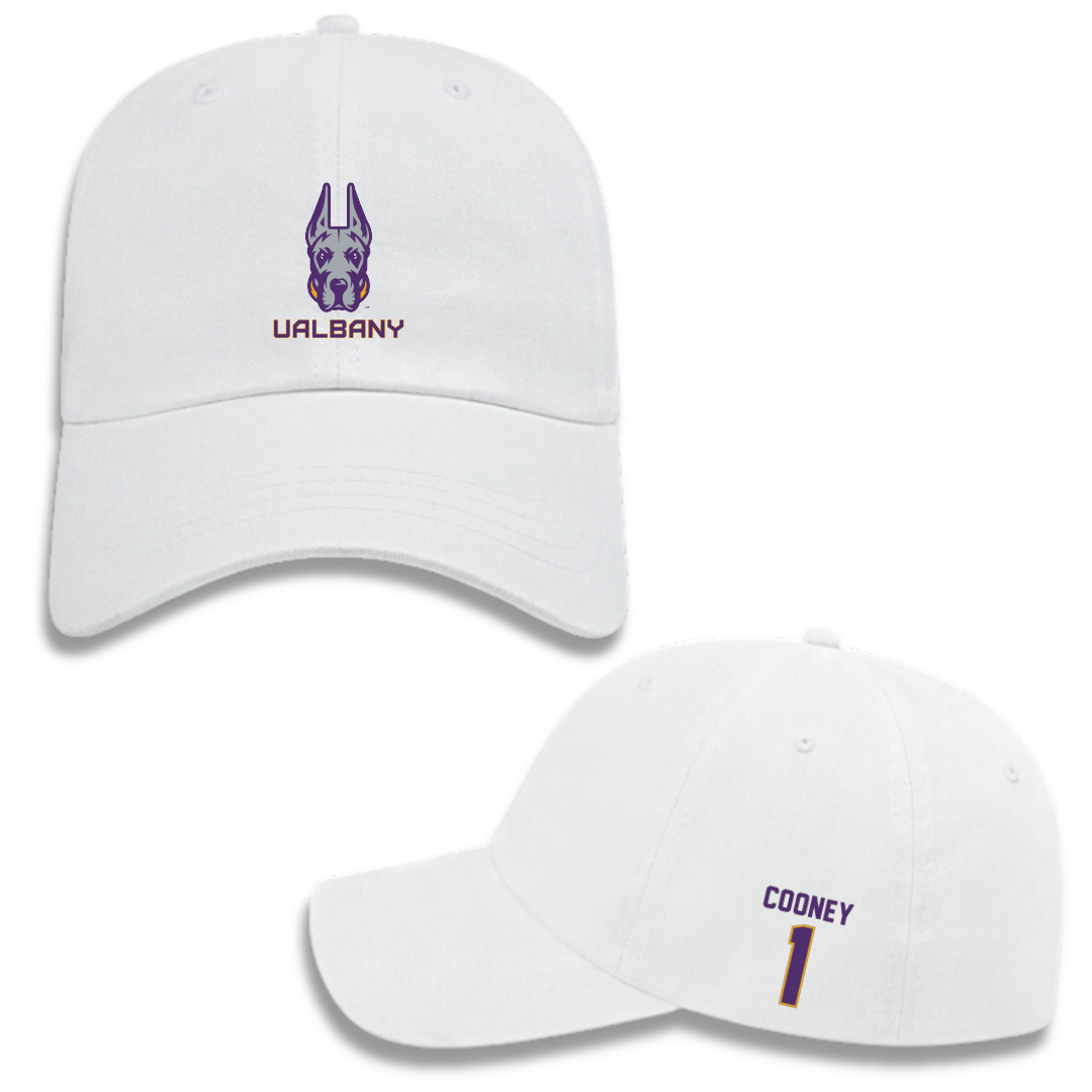 University at Albany Football White Hat - #1 Jamal Cooney
