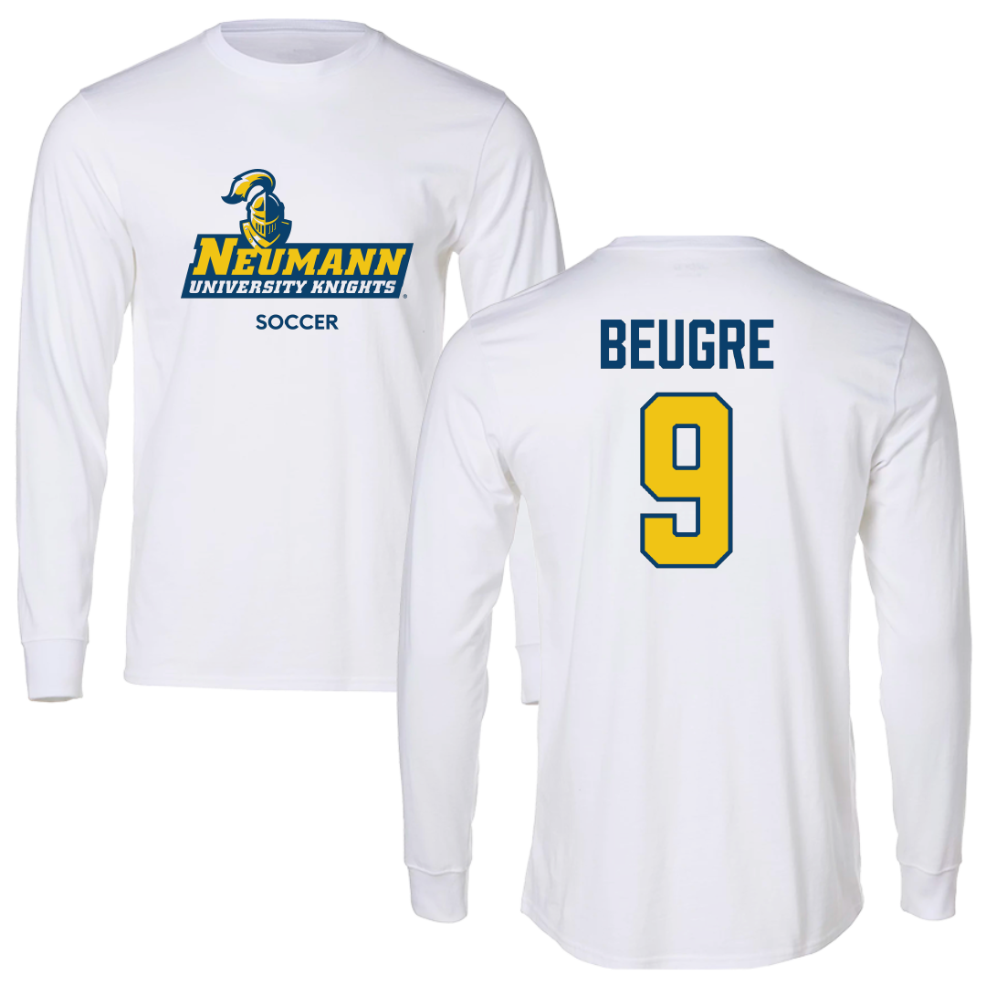 Neumann University Soccer (M) White Performance Long Sleeve - #9 Markus Beugre