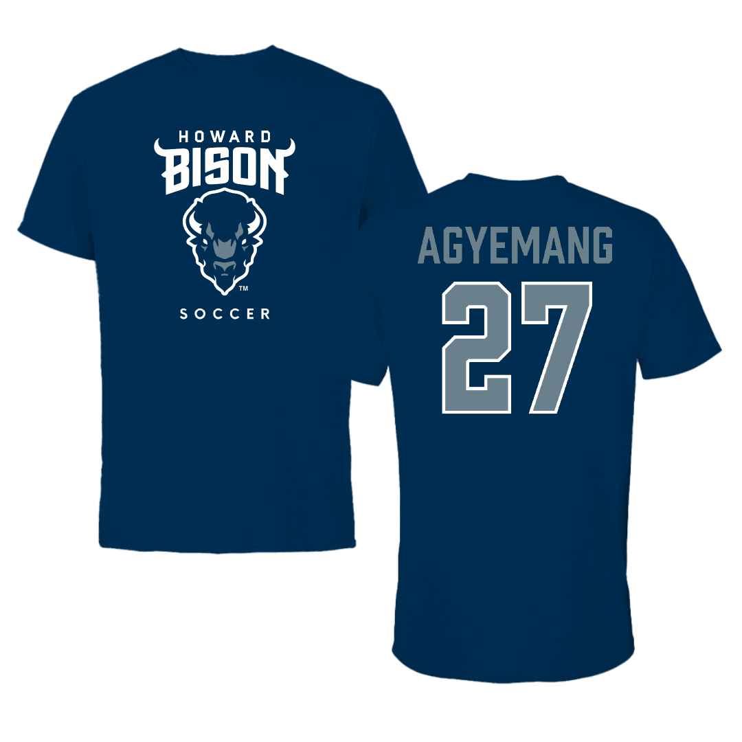Howard University Soccer (M) Navy Tee - #27 Ezekiel Agyemang