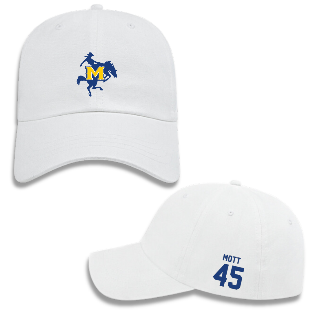 McNeese State University Baseball White Hat - #45 Marcus Mott