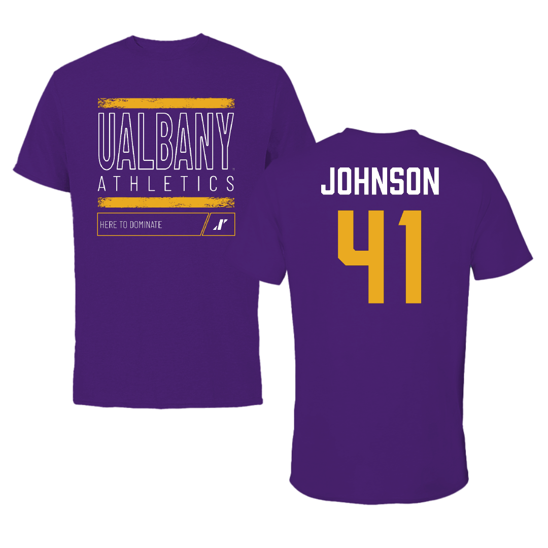 University at Albany Lacrosse (M) Purple Dominate Tee - #41 Arjay Johnson
