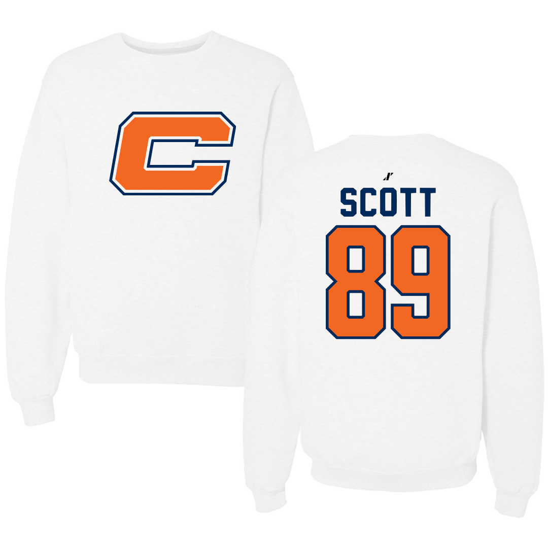 Carroll University Football White Crewneck - #89 Lawrence Scott