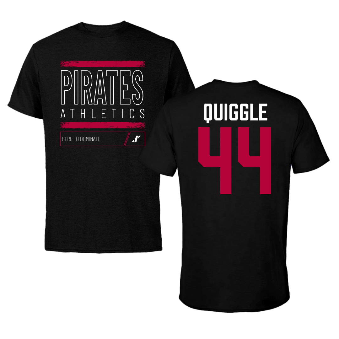 Whitworth University Baseball Black Dominate Performance Tee - #44 Ty Quiggle