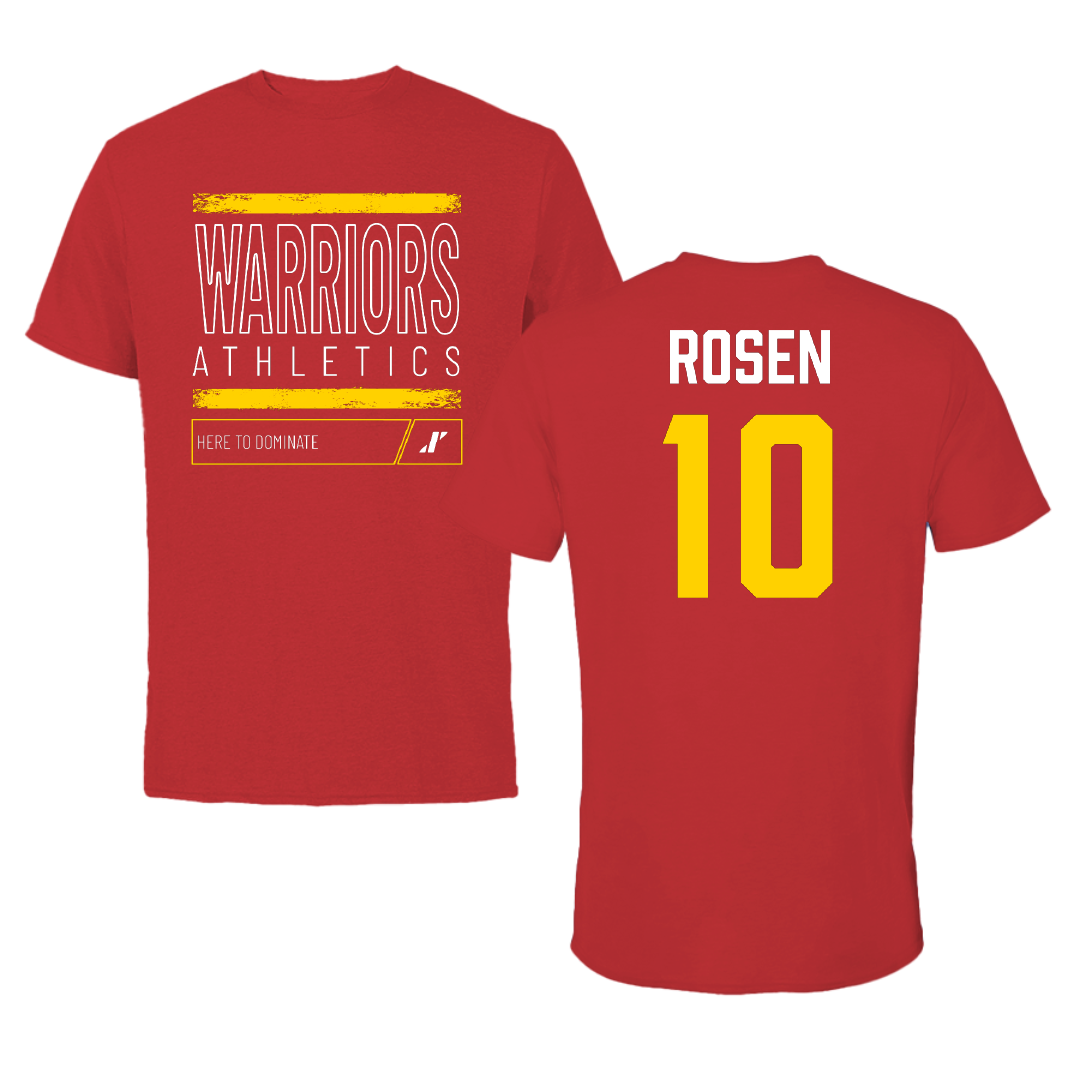 Stanislaus State Baseball Red Dominate Performance Tee - #10 Cameron Rosen