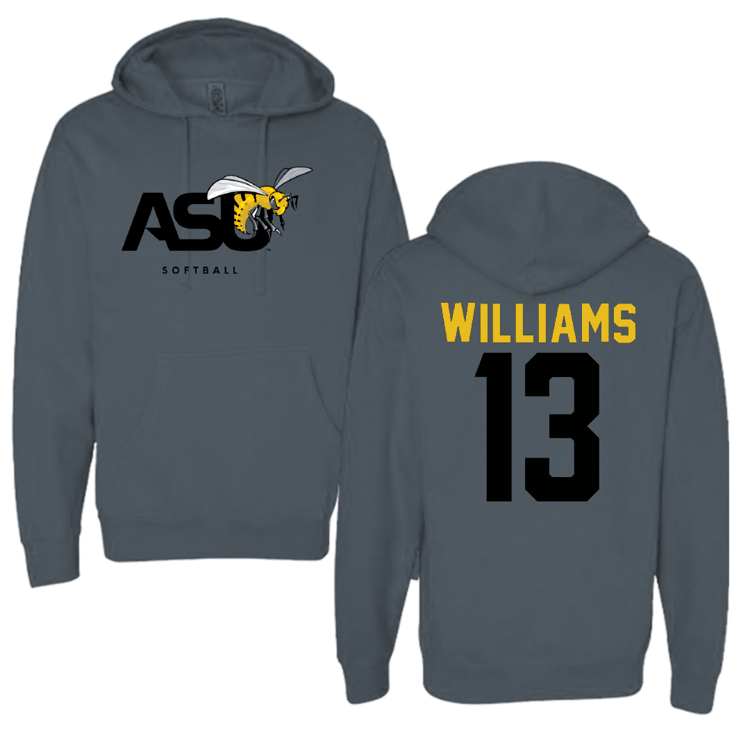 Alabama State University Softball Dark Gray Hoodie - #13 Bailee Williams