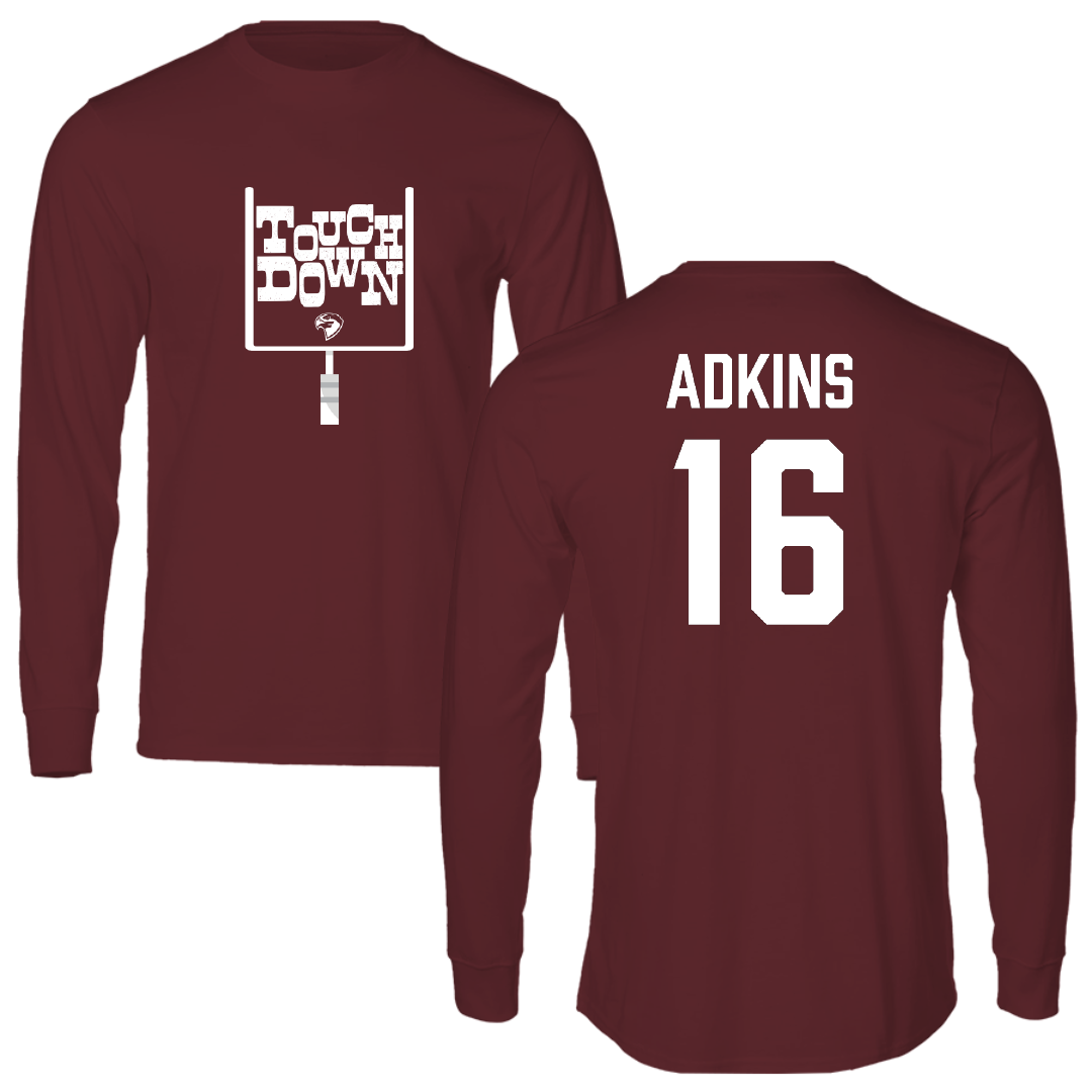Fairmont State University Football Maroon Touchdown Performance Long Sleeve - #16 Will Adkins