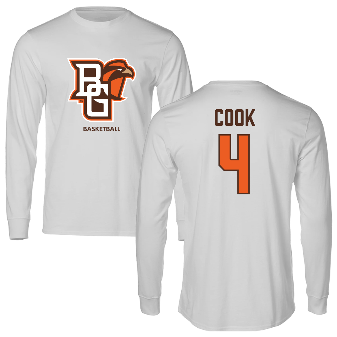 Bowling Green State University Basketball (W) Light Gray Long Sleeve - #4 Jaedyn Cook