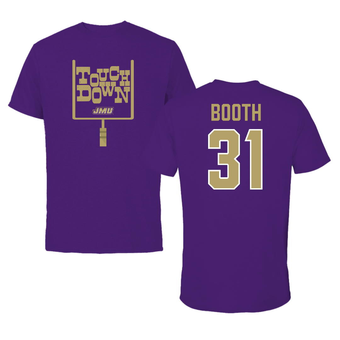 James Madison University Football Purple Touchdown Performance Tee - #31 Antoine Booth
