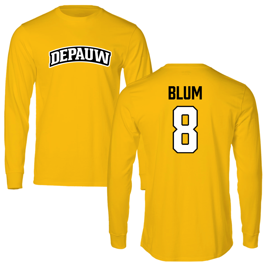 DePauw University Lacrosse Gold Long Sleeve - #8 Jack Blum