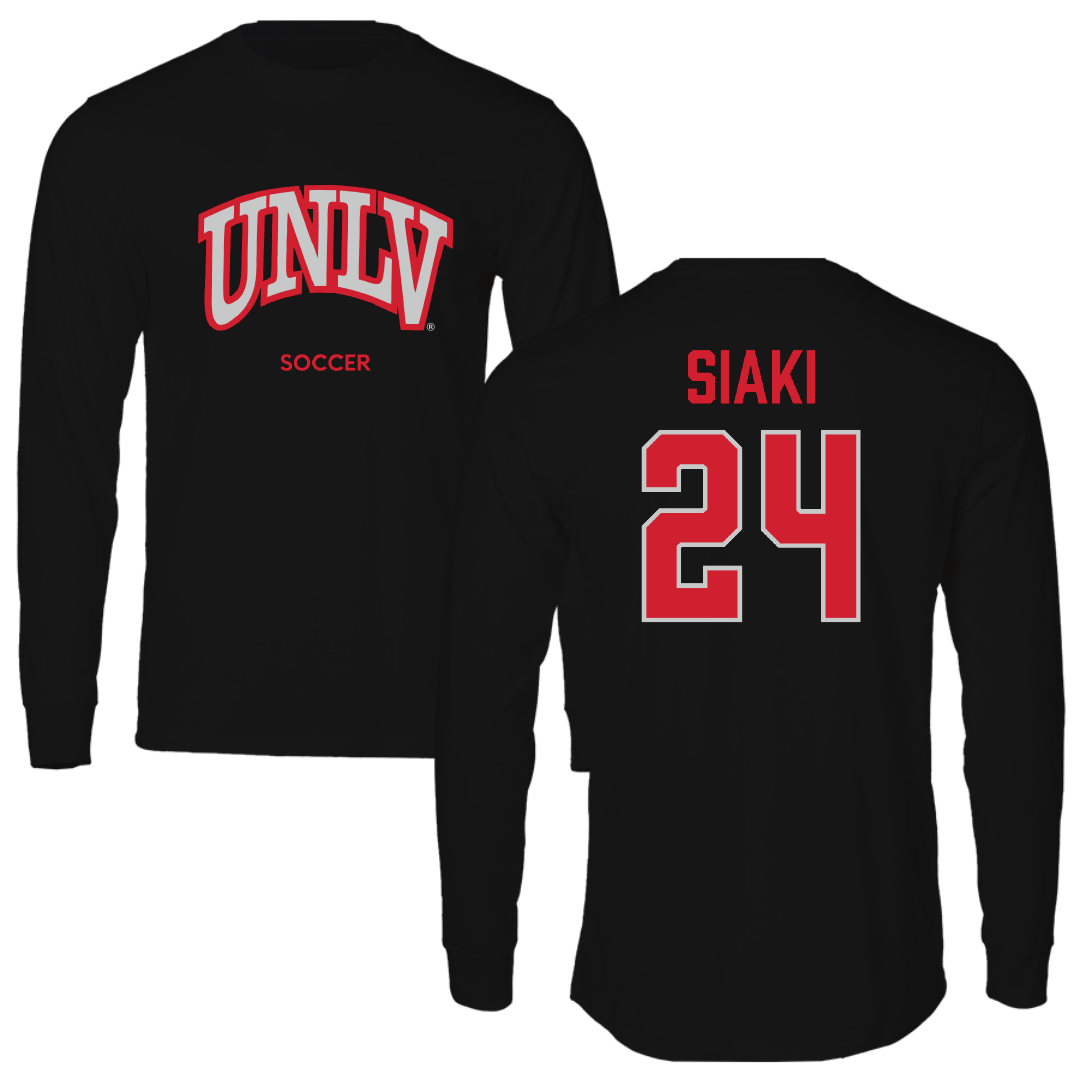 University of Nevada-Las Vegas Soccer (W) Black Performance Long Sleeve - #24 Makena Siaki
