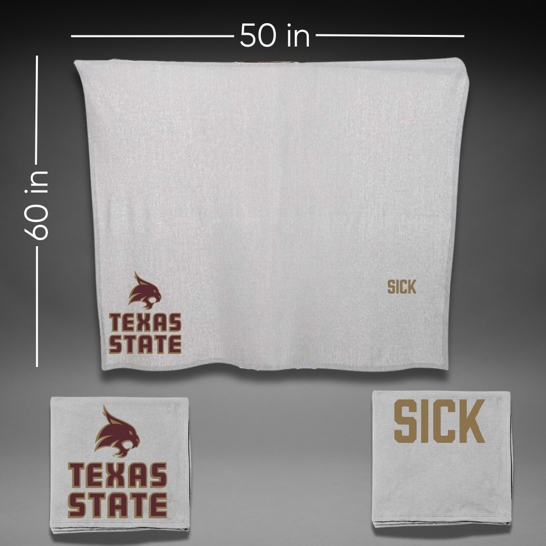 Texas State University Cheer Gray Blanket - Sarah Sick