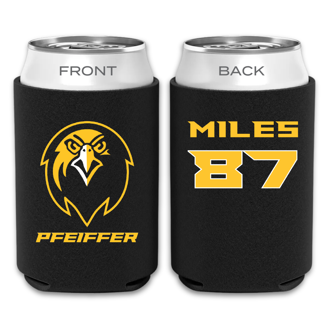 Pfeiffer University Lacrosse (M) Black Can Cooler - #87 Ethan Miles