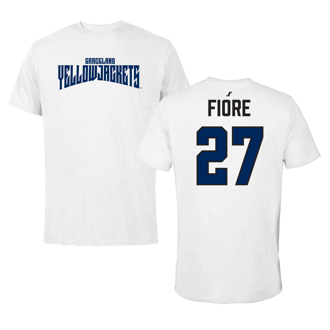 Graceland University Flag Football (W) White Classic Tee - #27 Ava Fiore
