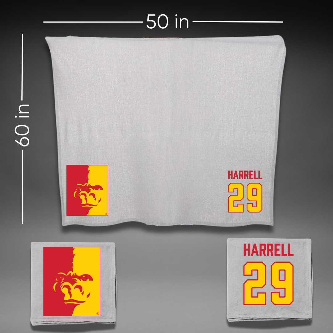 Pittsburg State University Football Gray Blanket - #29 Tucker Harrell