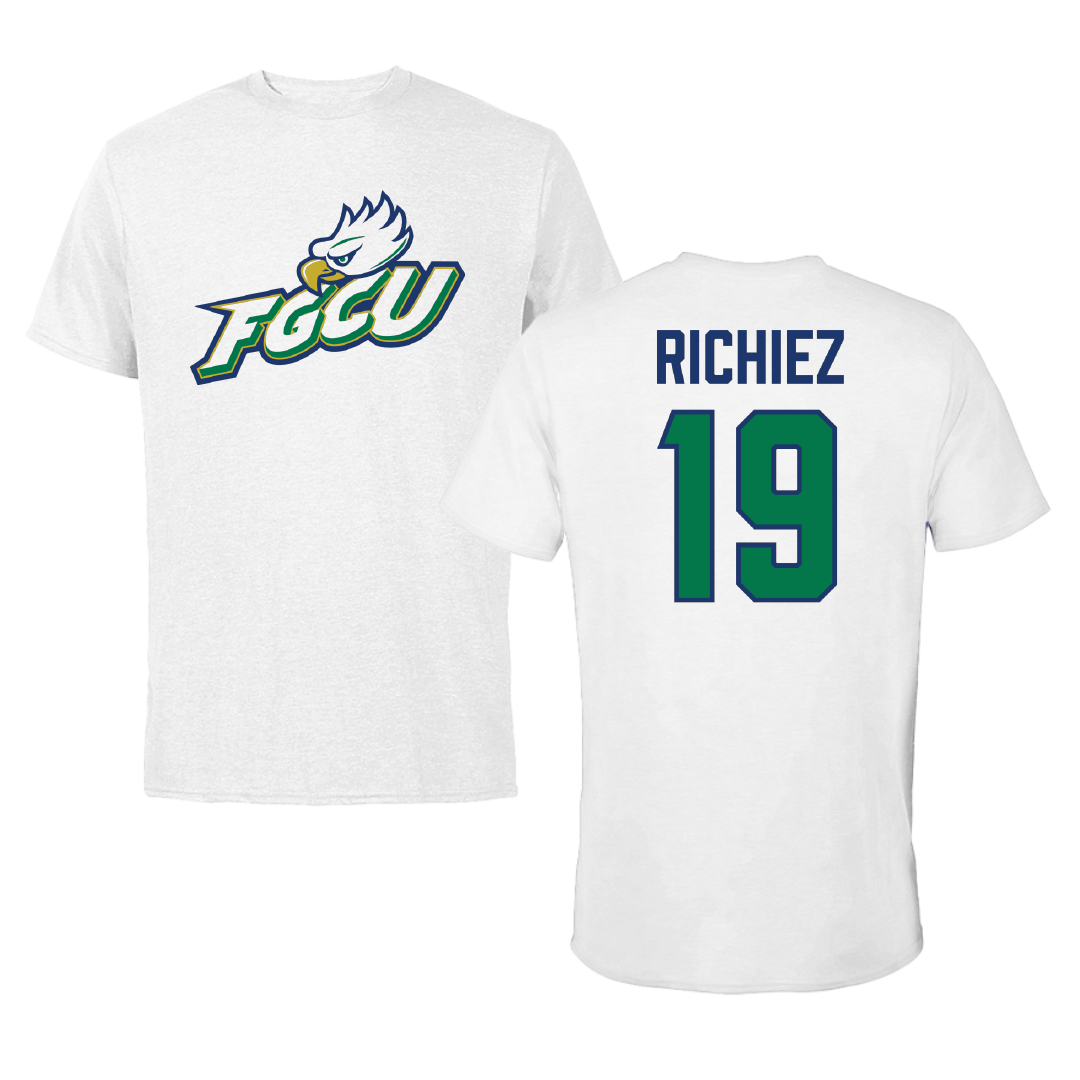 Florida Gulf Coast University Softball White Performance Tee - #19 Ana Richiez