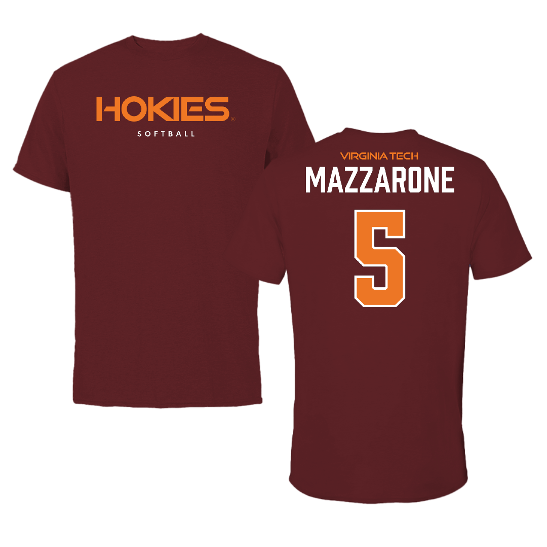Virginia Tech Softball Maroon Performance Tee - #5 Emma Mazzarone