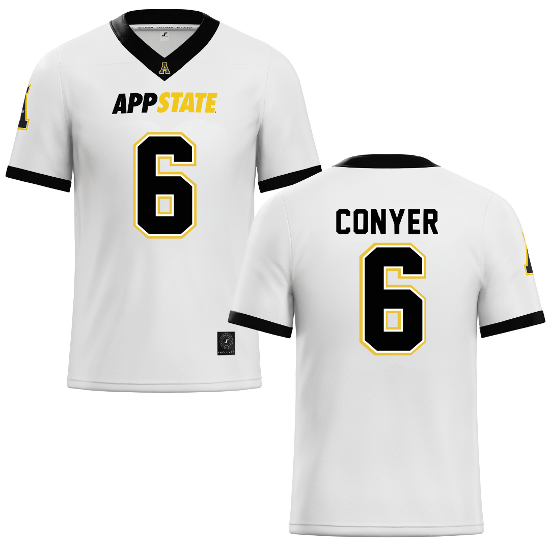 Appalachian State University White Football Jersey - #6 Cristian Conyer