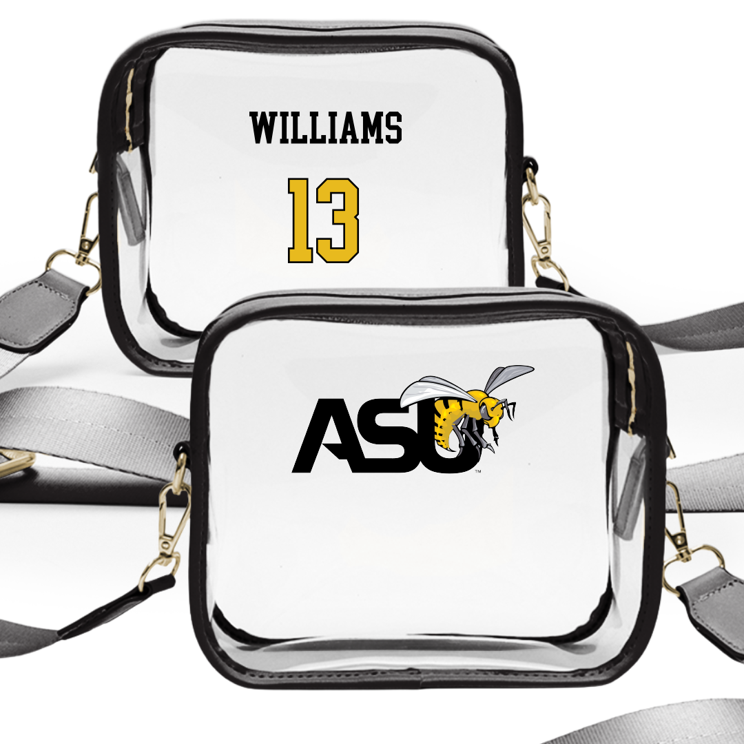 Alabama State University Softball Black Clear Stadium Bag - #13 Bailee Williams