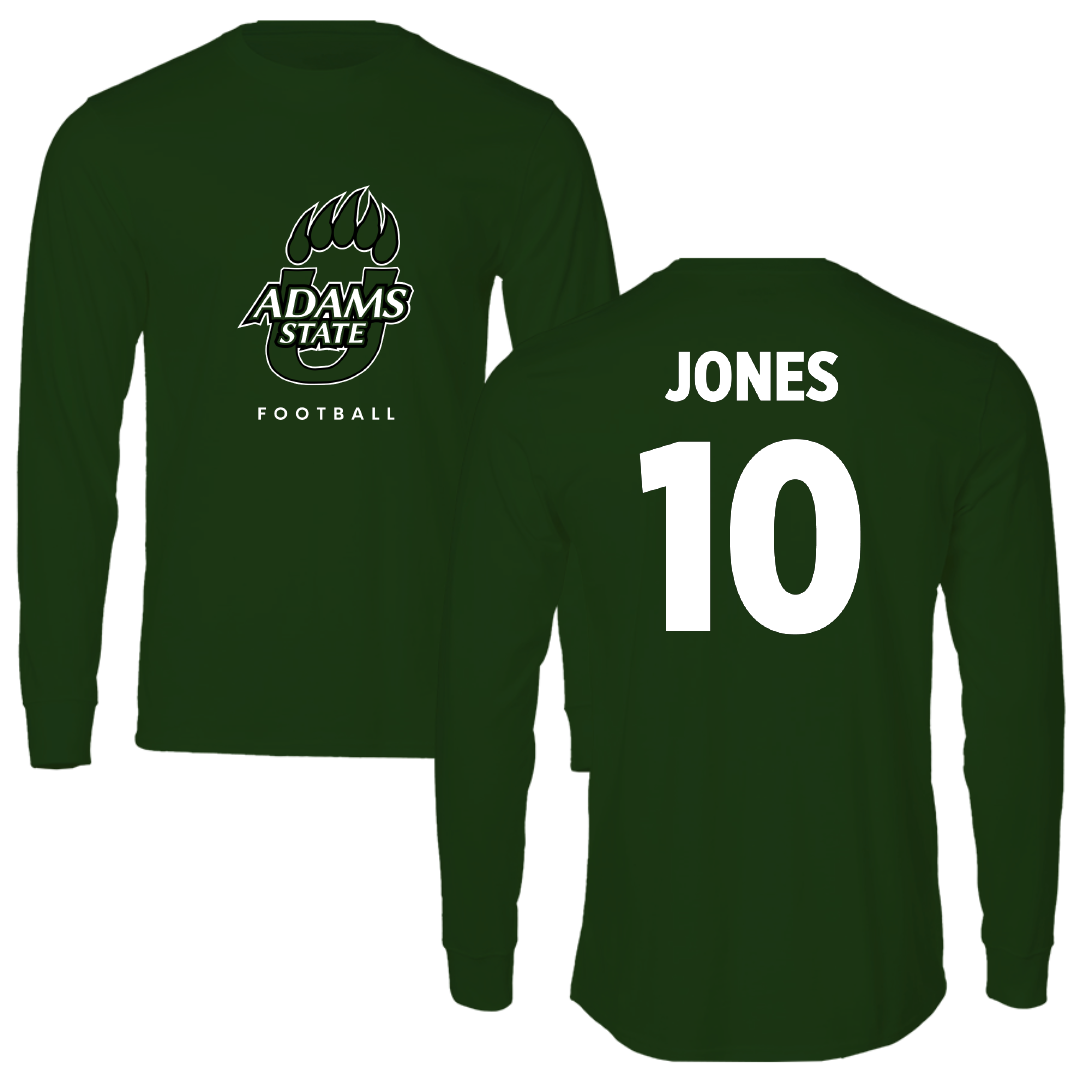 Adams State University Football Forest Green Performance Long Sleeve - #10 Hayden Jones