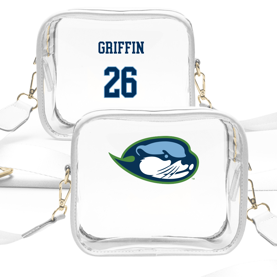 Cal State Monterey Bay Soccer (M) White Clear Stadium Bag - #26 Tyee Griffin