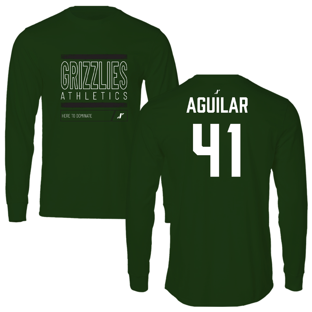 Adams State University Soccer (M) Forest Green Dominate Long Sleeve - #41 Dominic Aguilar