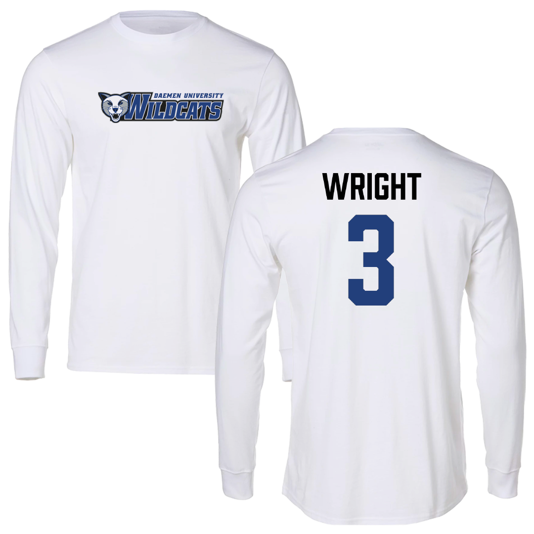 Daemen University Soccer White Performance Long Sleeve - #3 Kaitlyn Wright
