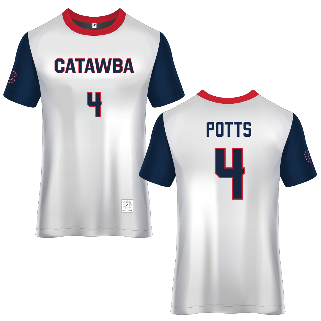 Catawba College White Soccer Jersey - #4 Keira Potts