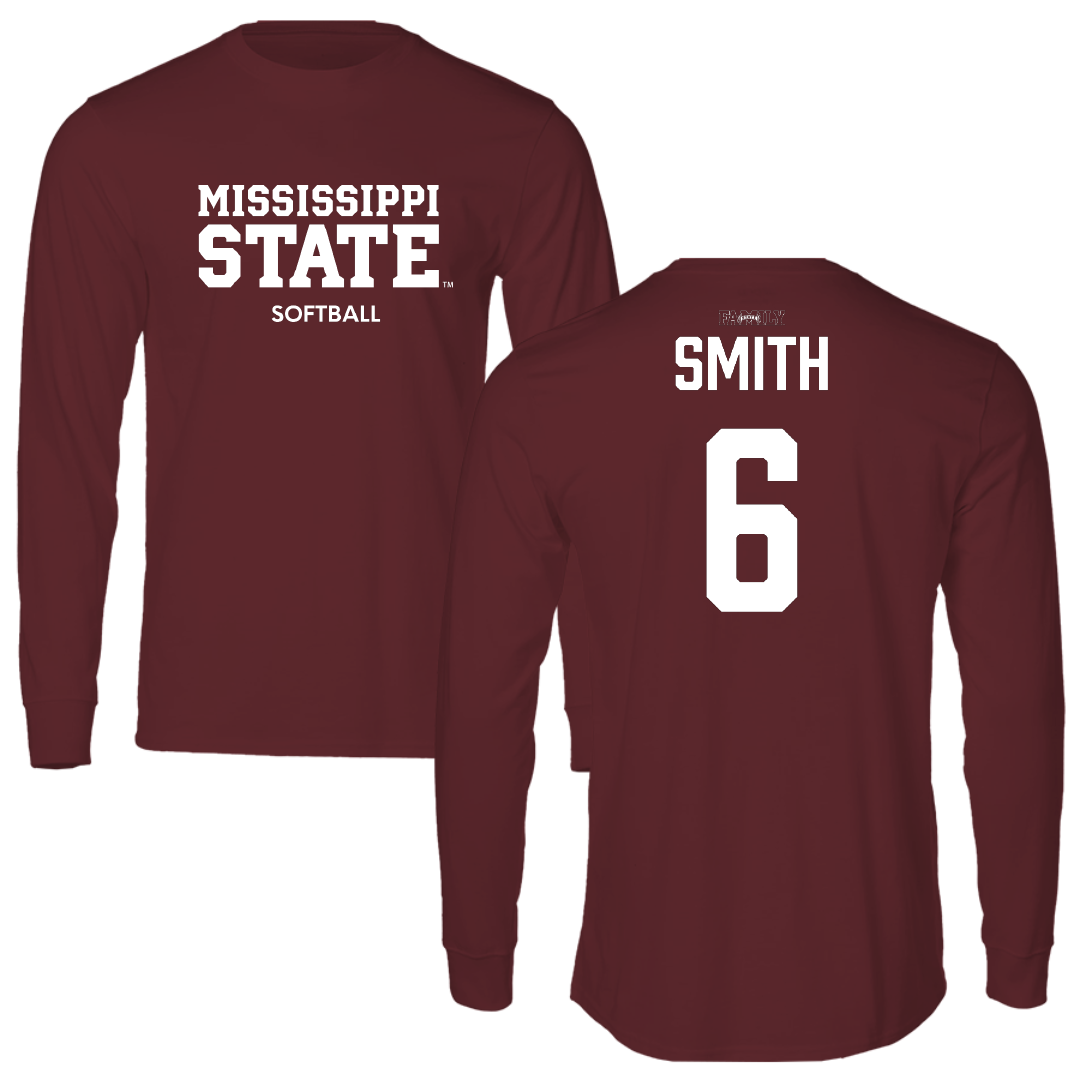 Mississippi State University Softball Maroon Long Sleeve - #6 Carson Smith