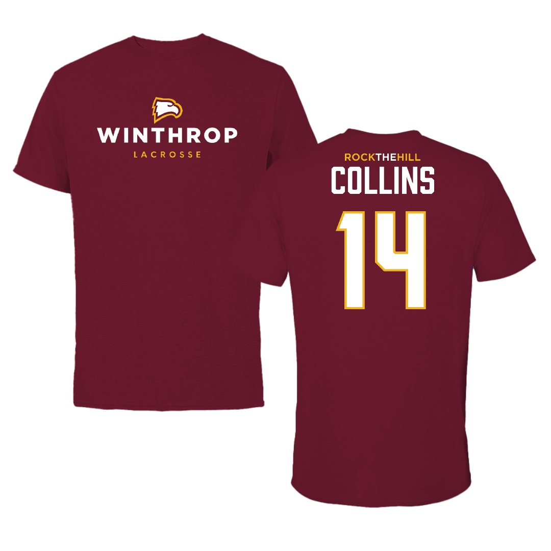 Winthrop University Lacrosse (W) Garnet Tee - #14 Ava-Claire Collins
