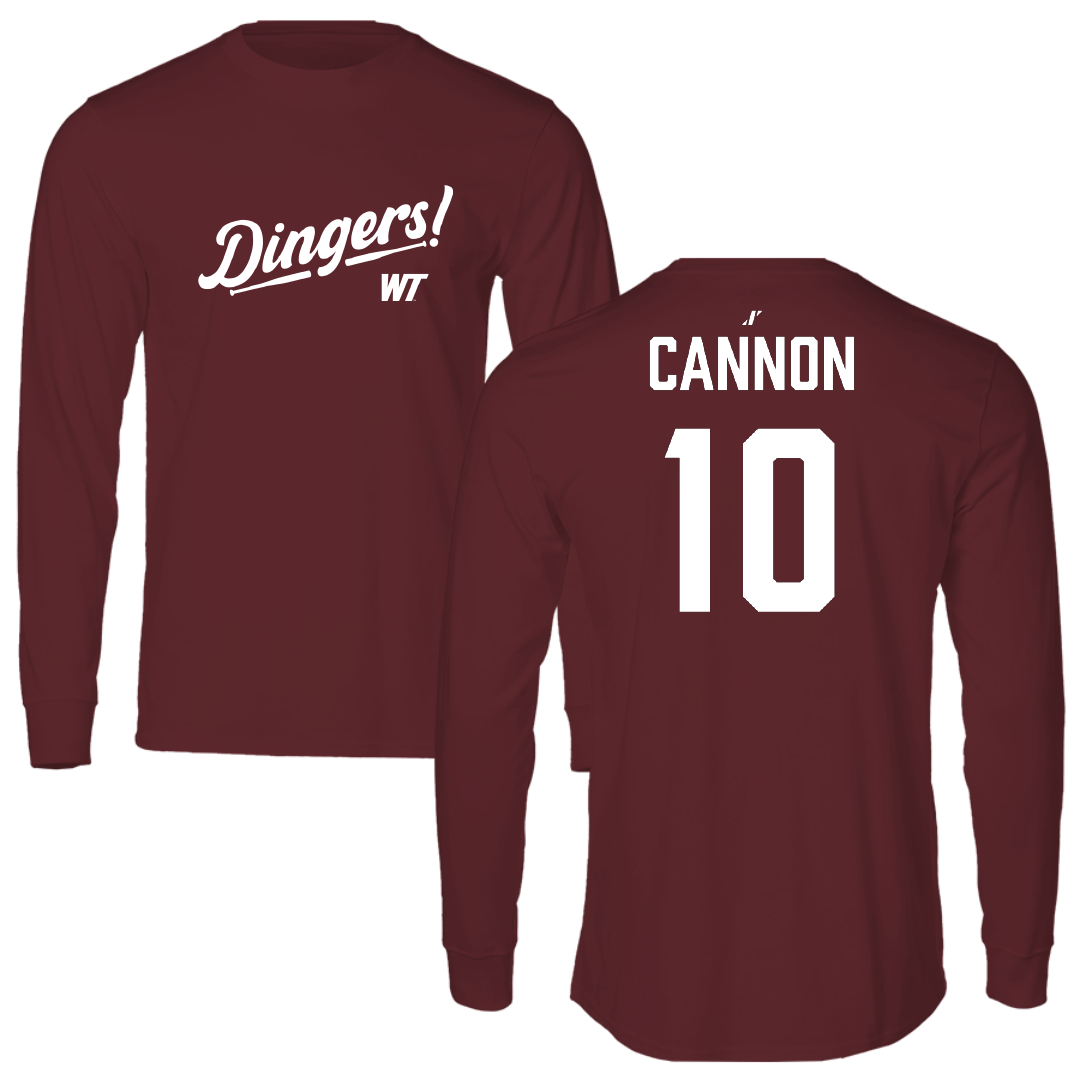 West Texas A&M University Softball Maroon Dingers Performance Long Sleeve - #10 Avery Cannon