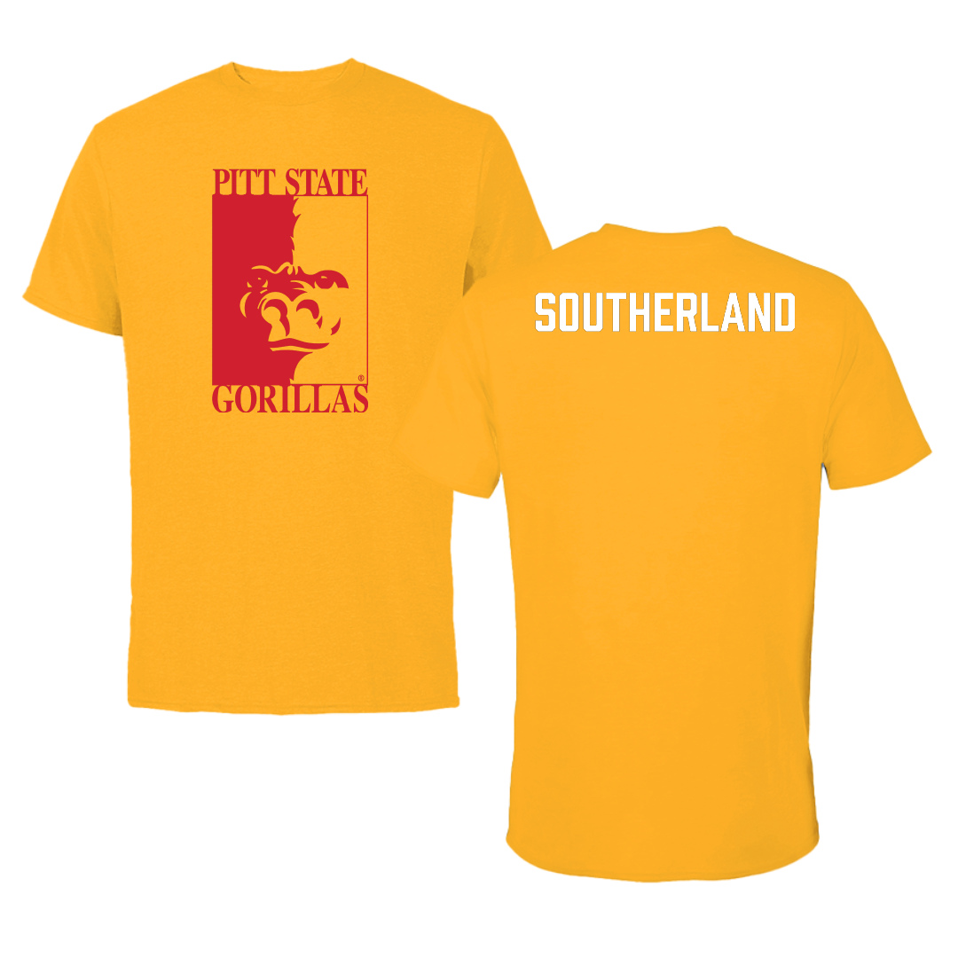 Pittsburg State University TF and XC Gold Tee - Bryce Southerland