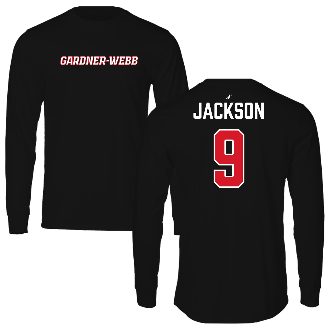Gardner-Webb University Football Black Performance Long Sleeve - #9 Jordan Jackson