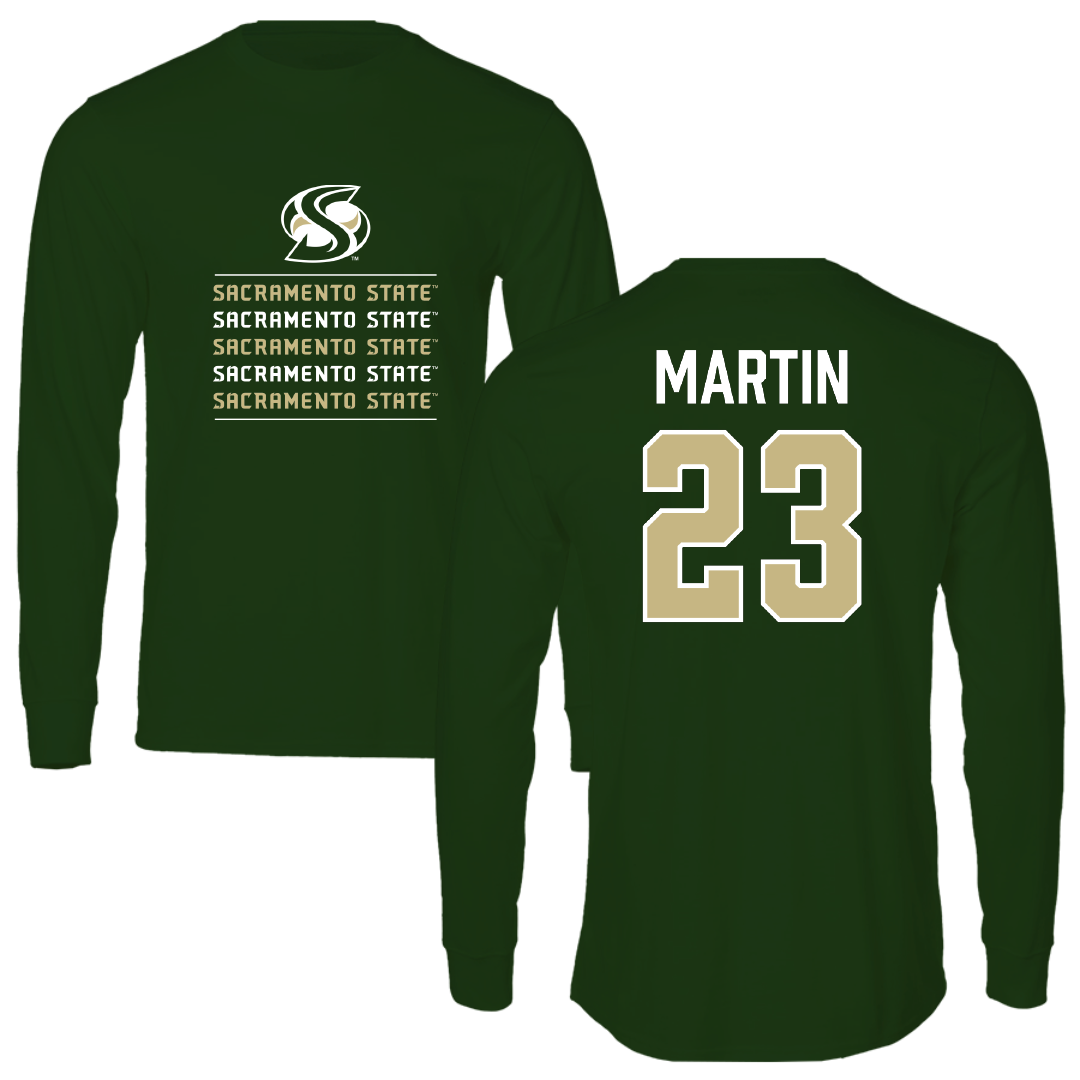 Sacramento State University Basketball (W) Forest Green General Long Sleeve - #23 Jaydia Martin