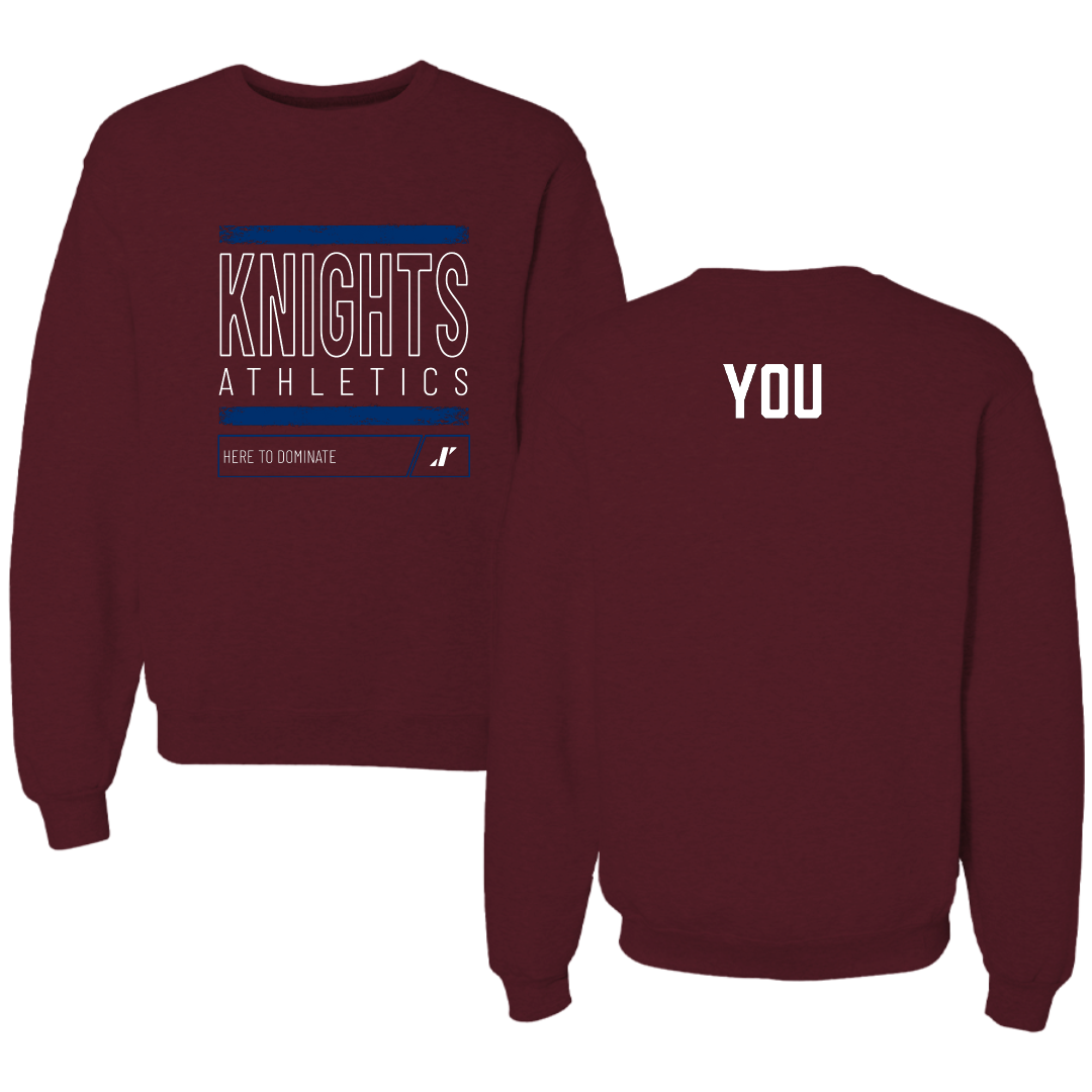 Fairleigh Dickinson University-Metropolitan Campus Golf Maroon Dominate Crewneck - Kaitlyn You