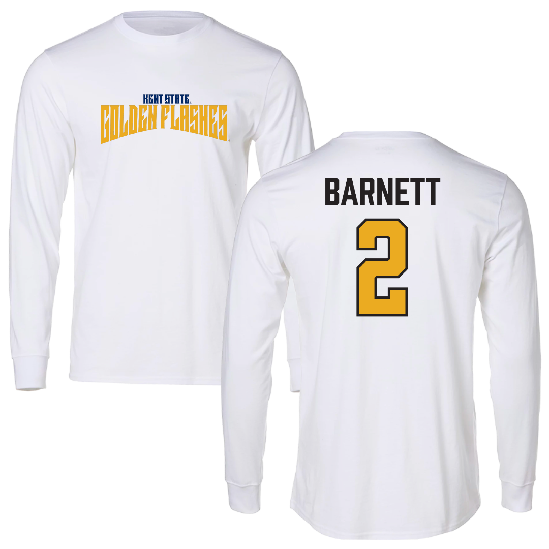 Kent State University Basketball (M) White Classic Long Sleeve - #2 Marquis Barnett