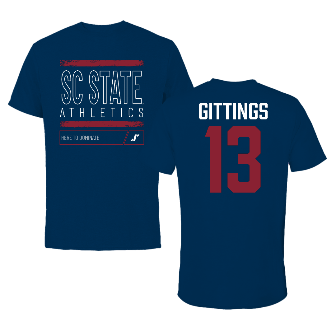 South Carolina State University Soccer Navy Dominate Tee - #13 Jada Gittings