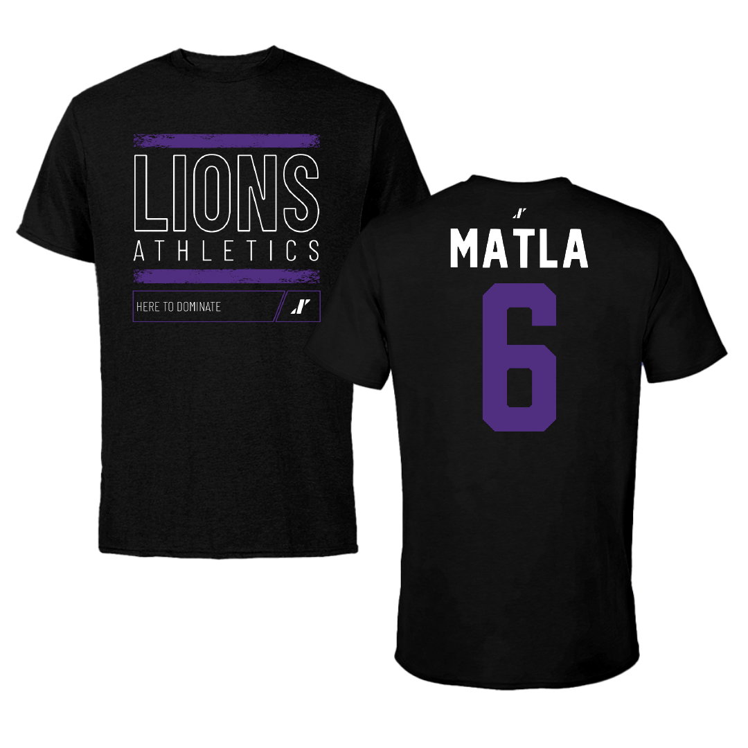 Nelson University Soccer Black Dominate Performance Tee - #6 Omolemo Matla