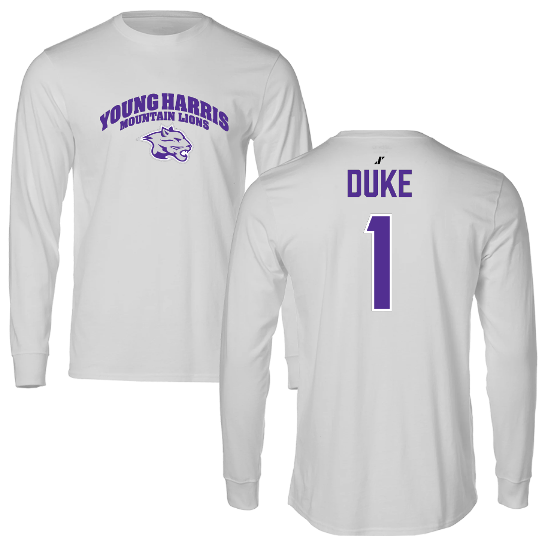 Young Harris College Basketball (W) Light Gray Performance Long Sleeve - #1 Allie Duke