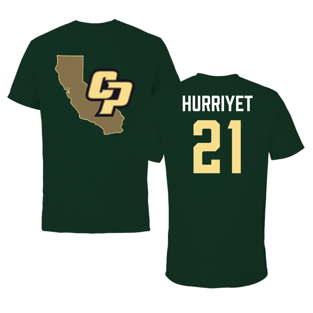 Cal Poly Volleyball (W) Forest Green State Performance Tee - #21 Elif Hurriyet